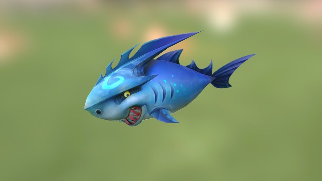 Cute Q shark - Cute Q shark - 3D model by llllline 3d model
