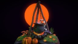 Spell of the day realtime, videogameart, environment-assets, plantsflowers, stylized-environment, substancepainter, handpainted, 3d, blender, lowpoly, witch, zbrush, stylized, halloween, environment, halloween-2020
