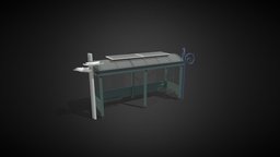 BUS SHELTER 2 assets, cities, blender-3d, citiesskylines, citiesskylines-blender