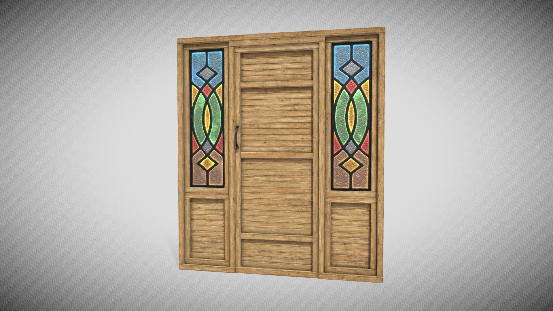 2 Material PBR Metalness 4k - Door_ Simple_ Glassed - Buy Royalty Free 3D model by Francesco Coldesina (@topfrank2013) 3d model