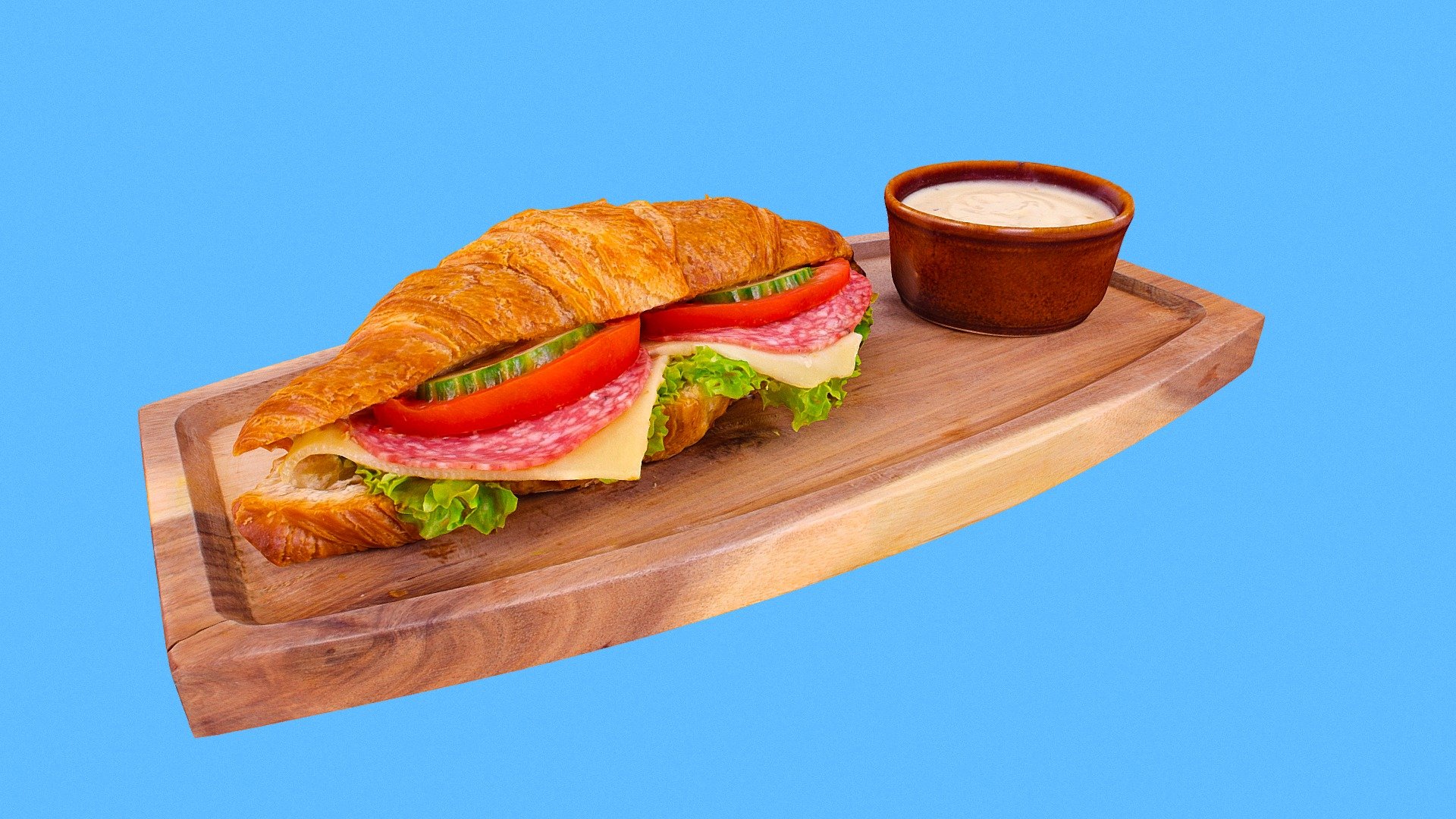 Realistic 3D model of the Croissant Collection. This model was created by photogrammetry technology for restaurant using in AR 3d model