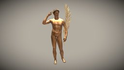 Victorious Athlete with palm branch, 300-100 BC greek, bronze, antiquity, polychromy, recreation, cultural-heritage, greeksculpture, ancient-greece