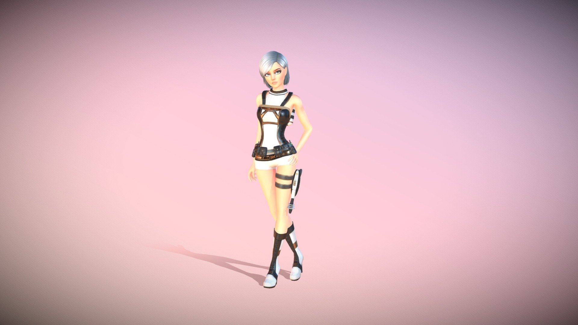 Scarlett is a traditional sci-fi character with a few retro accents. The surfaces are largely dirty leathers, vinyls and scuffed metal. She's a game-ready, rigged character.

Features:




Five clothing options with seven color options

Three hairstyles with nine color options

Four makeup options

Nine eye color options

Blendshapes for facial expressions and lip-syncing

Rigged hair for animation or physics assets

For more information and characters, check out www.stellargameassets.com - Scarlett Riley: Stylized Sci-Fi Character - 3D model by stellargameassets 3d model