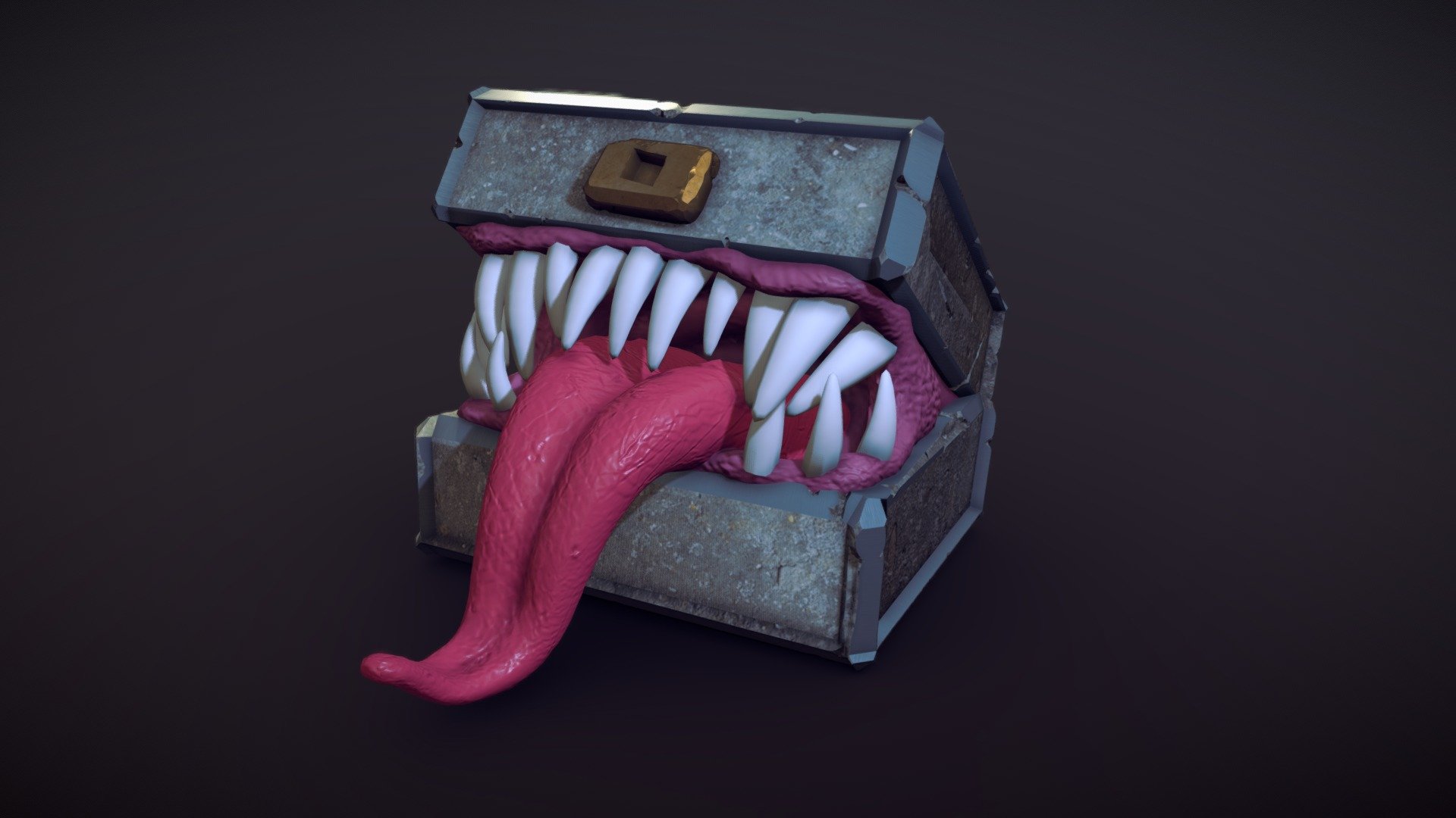 This is my first attempt to sculpt and bake normal textures - Stone Mimic - Download Free 3D model by Denkon (@nykondenys) 3d model
