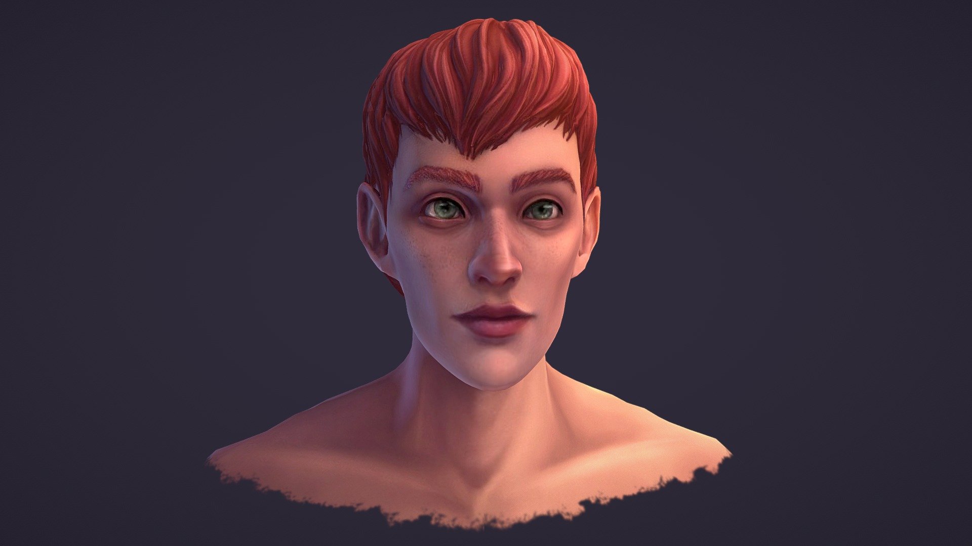 I made this model to practice texturing and hand painted lighting. Sculpt made in zBrush, retopogized in Maya and then textured in Substance painter and Photoshop. I had many problems with the uv-mapping, it worked out in the end but there is still some uv overlapping under his jaw. Realized it way too far into the texturing process 3d model