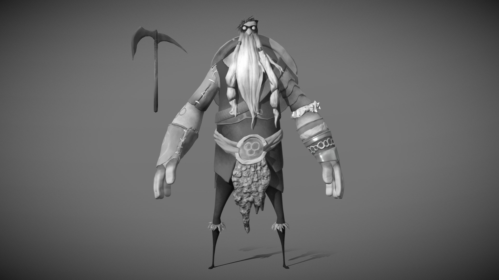 Parcial escultura digital, con retopología y texturizado 3d model