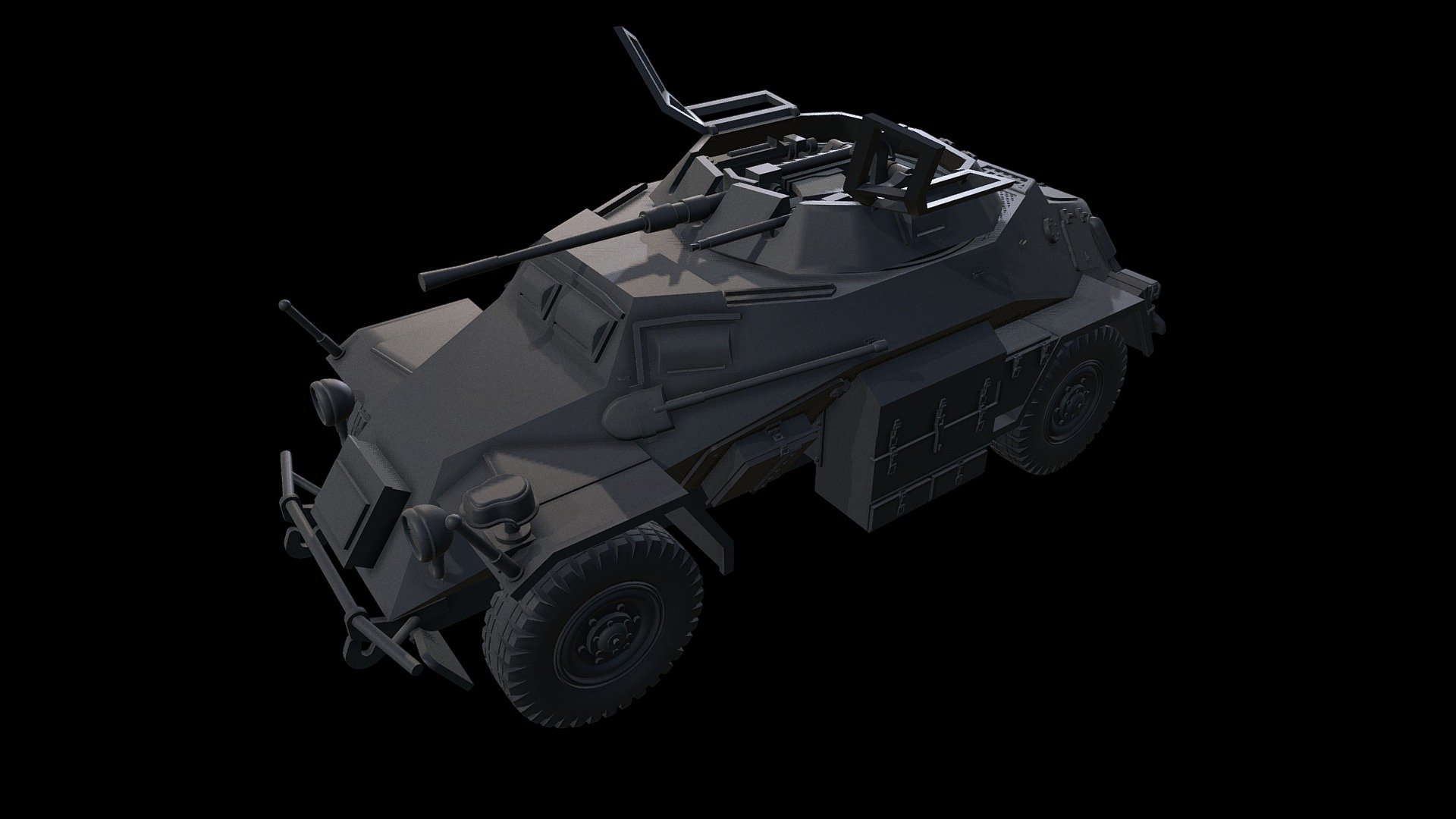 Sd.Kfz 222 1:48 scale - 3D model by ngauge.es 3d model