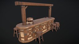 Beer_Bar barrel, medival, barel, barell, medivel, gameasset, house, gameready, createdwithai