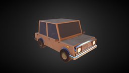 Low Poly Cartoon Car cartoon, lowpoly, car