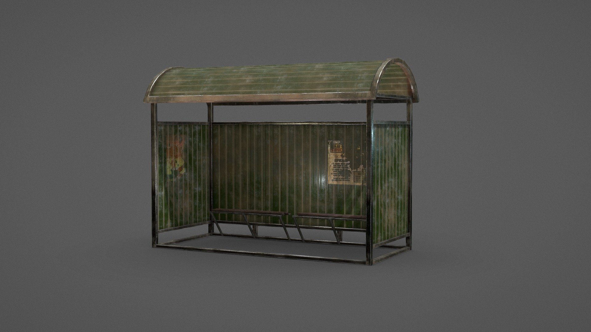 Bus Stop - USSR - Bus Stop USSR - Download Free 3D model by Milionna 3d model