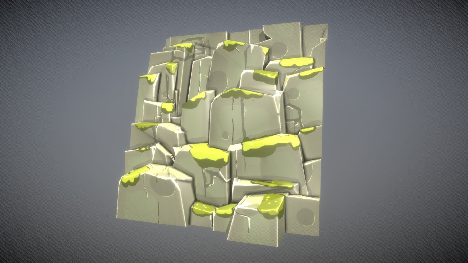 A simple modular cliff with lowest nunmber of polygons. Hand painted style made in Photoshop. A try to find a personnal style for my naturals assets 3d model