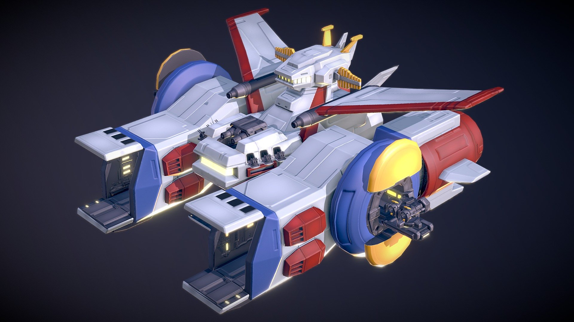 White Base from Mobile Suit Gundam  (1979) - White Base (Weapons) - 3D model by Adrian3D (@kanvas-adrian) 3d model