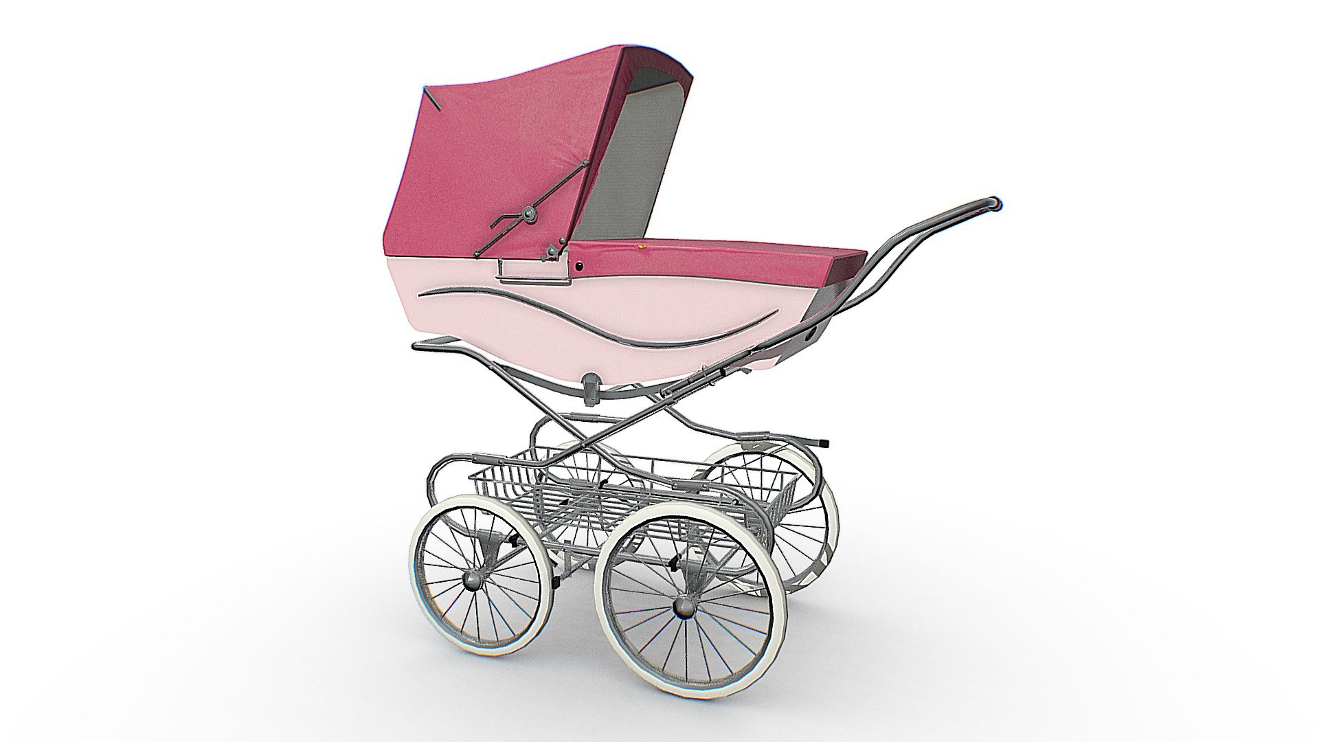Silver Cross Kensington Retro Baby Stroller Realistic 3D Model - Silver Cross Kensington Retro Baby Pram - Buy Royalty Free 3D model by Omni Studio 3D (@omny3d) 3d model