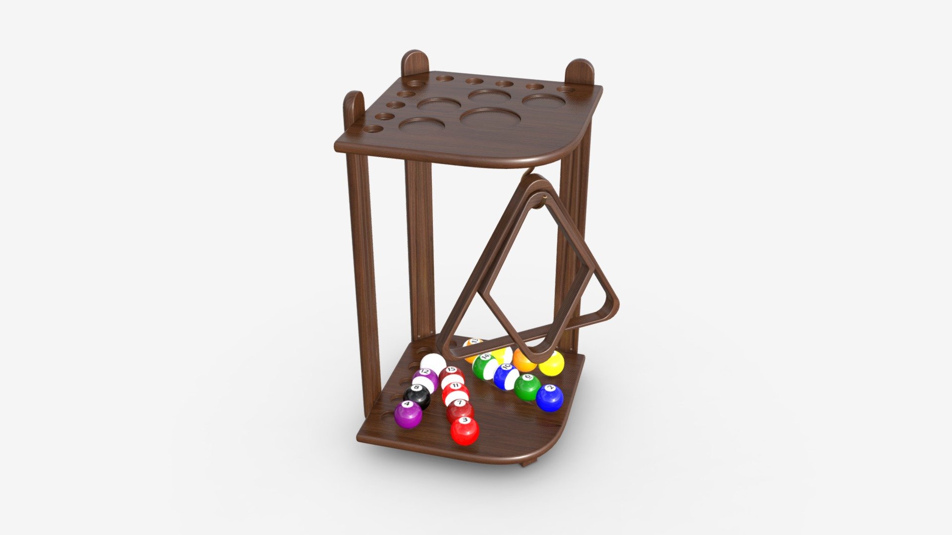 Billiard 10 Cue Corner Floor Rack Dark - Buy Royalty Free 3D model by HQ3DMOD (@AivisAstics) 3d model