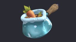 Soup pan soup, blender, lowpoly, blender3d, gameready, noai