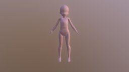 Character Anime: Blockout base, mesh, basemesh, study, blockout, sculpture3d, basemesh-female, character, 3d, blender, blender3d, female, anime, sculpture