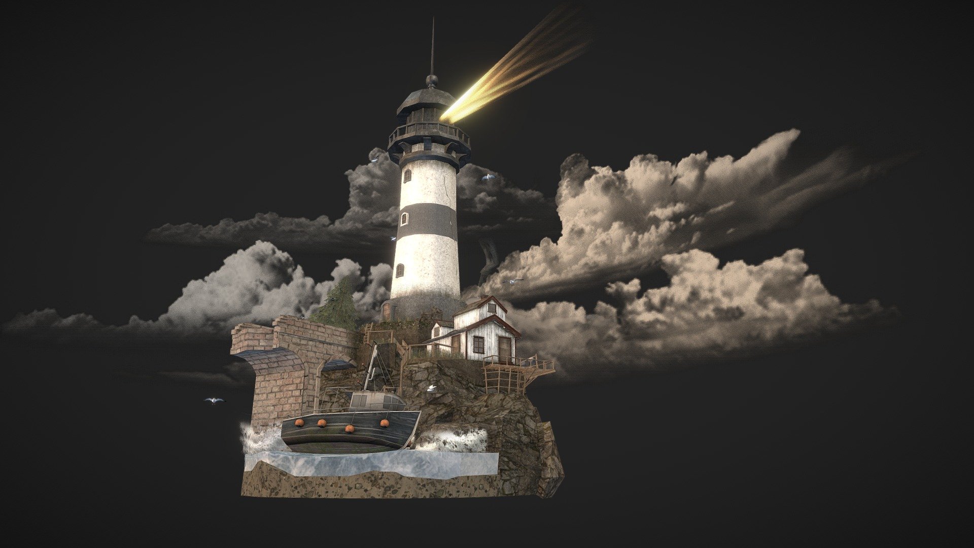 My submission for the final assignment for 3D 1 course in Howest DAE.
Hope you like it! :D - DAE Diorama - By The Ocean - 3D model by Aleksandr Kähar (@aleksanttu) 3d model