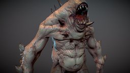 Demon creature demon, mutant, charactermodel, horrorgame, bossmonster, monster-fantasy, character, lowpoly, gameasset, creature, monster, horror, gameready, enemy-monster