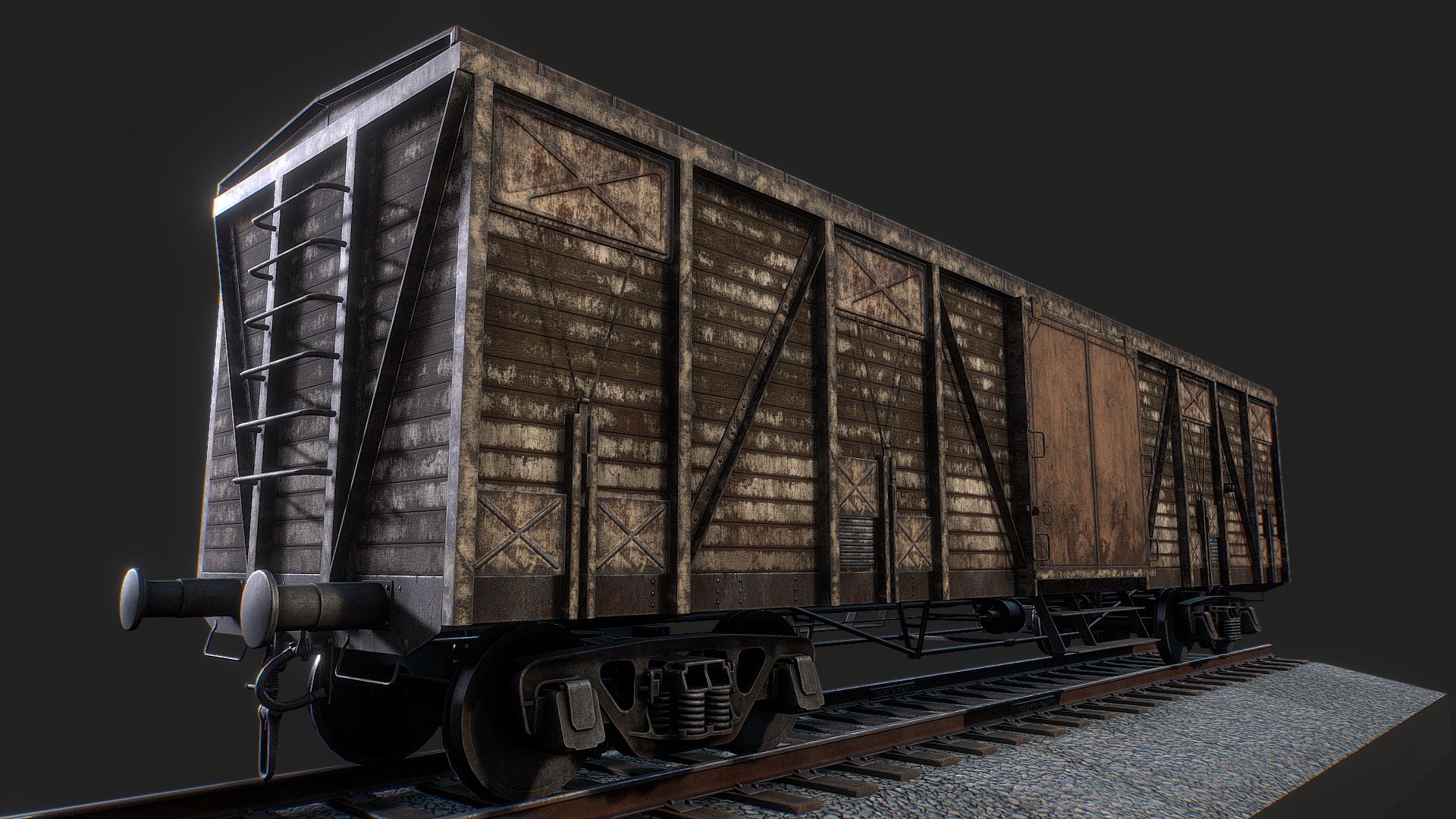 Decoration for scene.

29k polygones. 5 pixels per centimeter.

For Pathologic game

http://www.pathologic-game.com/index.php?language=en

by Ice-Pick Lodge

http://ice-pick.com/en/ - Pathologic (2017). Old boxcar - 3D model by goldengrifon 3d model