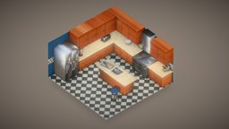 Kitchen Diorama diorama, isometric, allegorithmic, npr, substancepainter, substance, blender, pbr, lowpoly