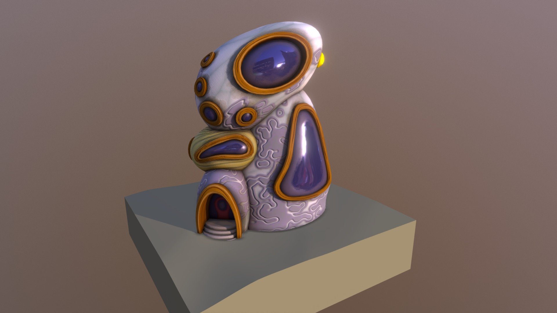 One of the house of Shell Street. Made for the Unity Neon Challenge 3d model