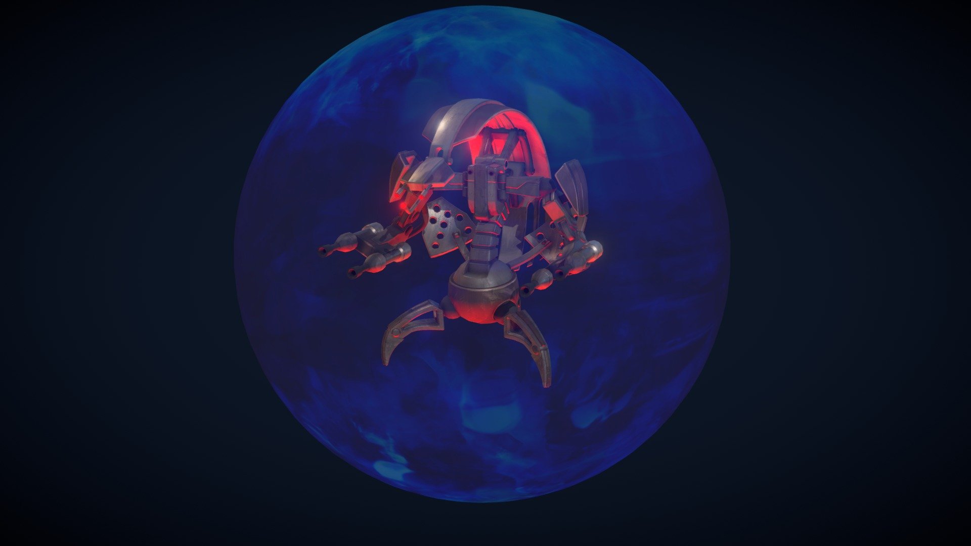 Model comes in 3 versions :

-FBX without skeleton
-FBX with skeleton &amp; a flying anim sample
-AKT (akeytsu file with the rig, skin &amp; anim sample)
handpaint PBR texture set (TGA, 2K, uncompressed)

Notes are included in order to understand how these files works. You can import it on engine that supports FBX. Normal maps are Y- (perfect for 3dsMax/UE4 but will work on any other engine, just flip the green channel) and uses MIKK tangent space

While you can decide to redo the whole rig on maya/max/blender, I encourage you to try using akeytsu, you won’t regret it =)

Des Bisous ! ♥

NB : Since I am an artist, this model is NOT a ripped asset of any kind (as anything I do) I’ve made it myself for my own project, which means 2 things :

these assets have to be used under the Editorial License ONLY
these are my own artistic vision of it, so details may differ - Droideka - Buy Royalty Free 3D model by Etienne Beschet (@etienne.beschet) 3d model