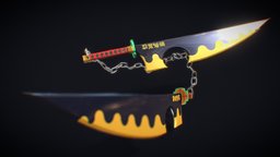 Dual Nichirin Cleavers demon, no, dual, shinobi, slayer, cleavers, yaiba, anime, kimetsu, nichirin, kny