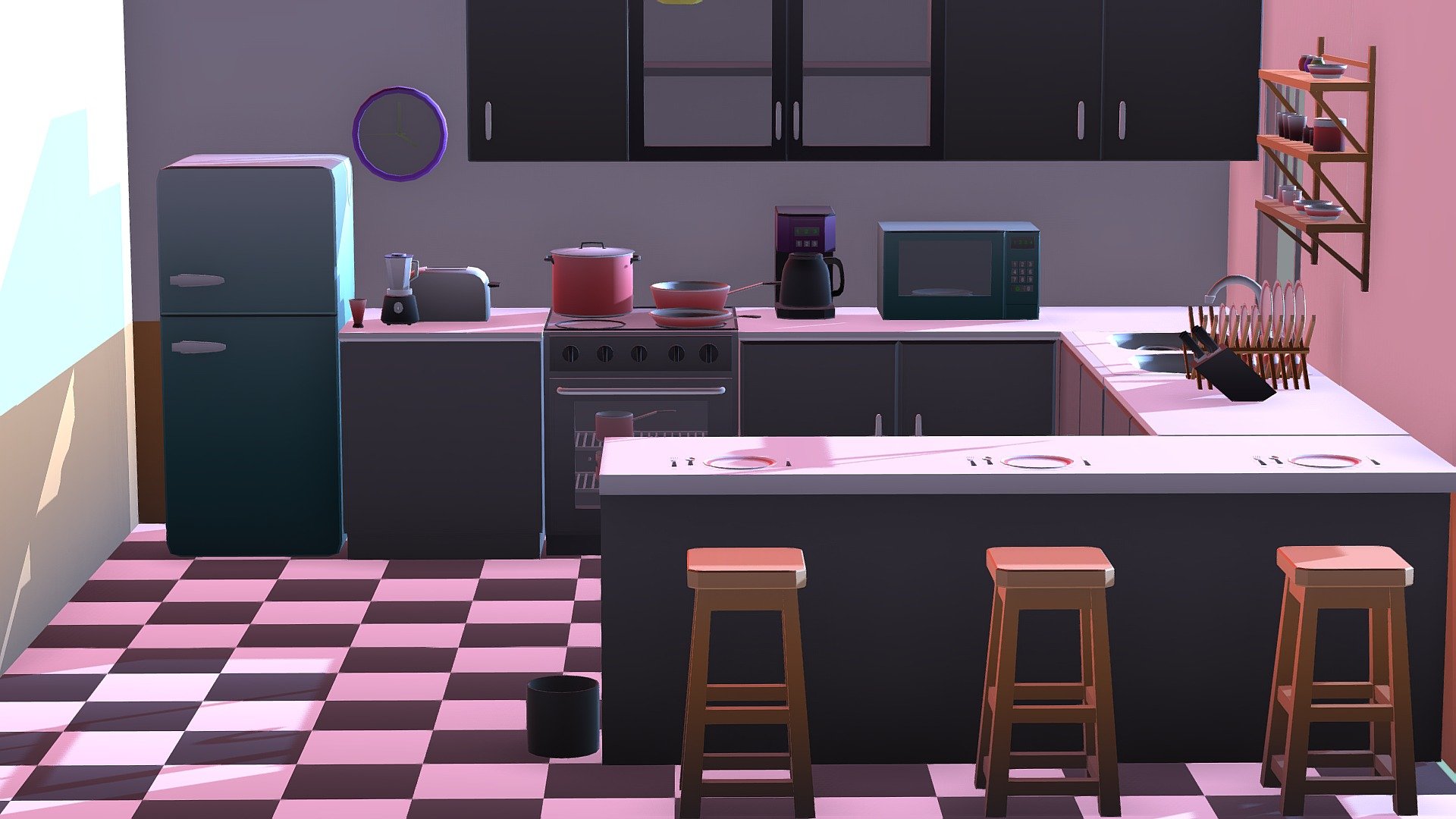 optimized for mobile development
only 1 Texture - Kitchen Modular - Buy Royalty Free 3D model by Mora (@MoraAzul) 3d model