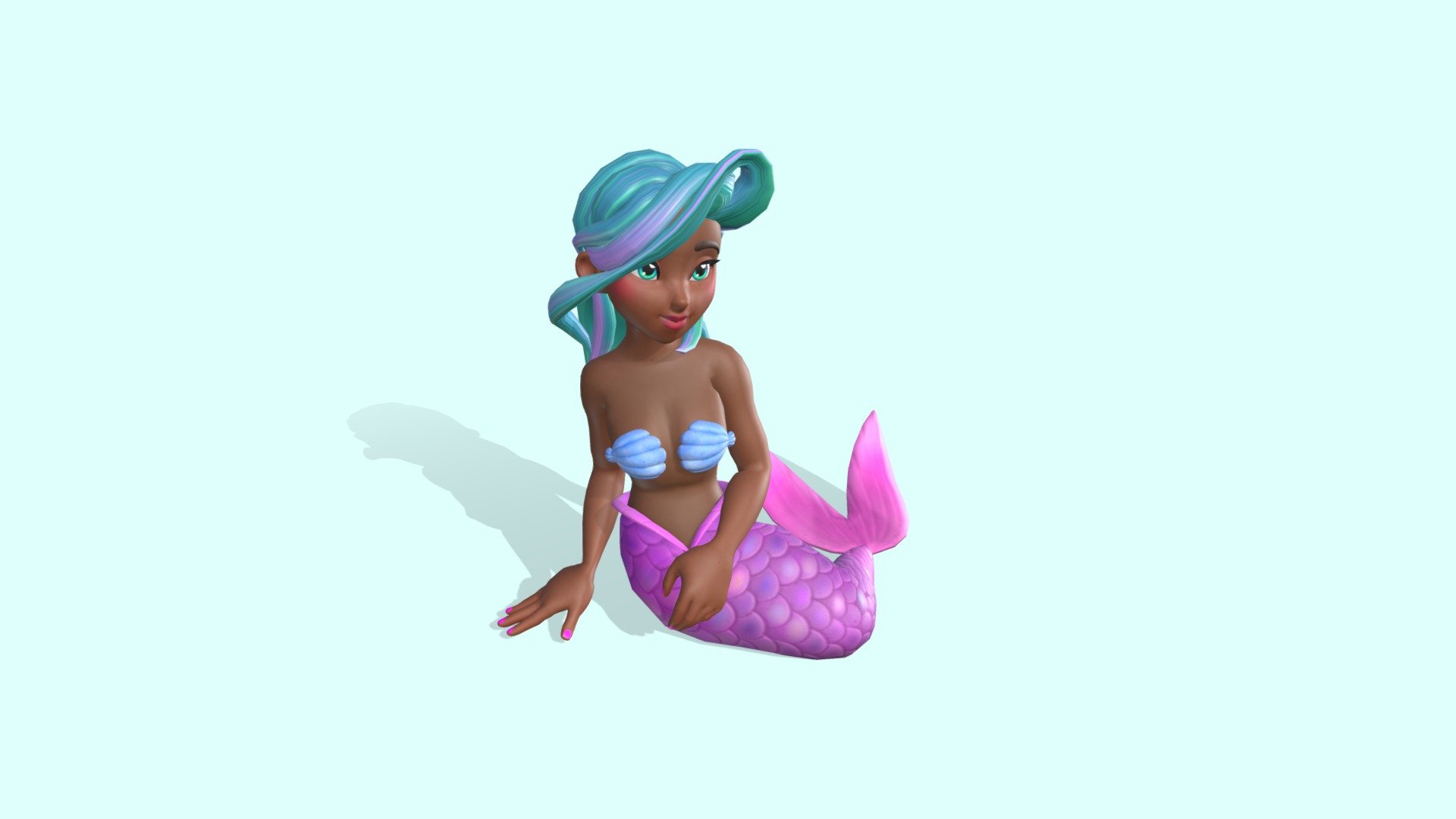 Siren Character from the KEKOS Tropical Beach package.

Ready to import in your preferred videogame engine or 3D software.

FORMAT:

FBX

POLYGON COUNT:

~17k Triangles

TEXTURES:

THE MODEL INCLUDES TWO DIFFERENT SKIN AND HAIR COLORS (Hair blue and pink, two skin tones).

PBR Textures: Diffuse + Normal map + Metallic (R) / Smoothness (A) / Ambient Oclussion (G)

Size: 2048x2048 for most of the assets. A few 4096x4096 for detailed parts.

PNG format

RIG:




Full human rig.

27 blendshapes for face expresions.

ANIMATIONS:




Floating

Sit
 - KEKOS Tropical Beach - Siren - Buy Royalty Free 3D model by Mameshiba Games (@MameshibaGames) 3d model