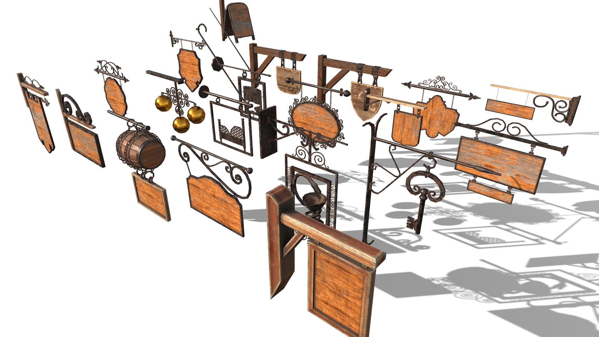 Collection of 21 Signs 1-11 using 1 4k textures and signs 12-21 using the other 4k texture 3d model