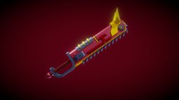 Swordtember 2021 Day 28: Mechanical chainsword, sci-fi-weapon, blender, lowpoly, sword, fantasy, swordtember, swordtember2021