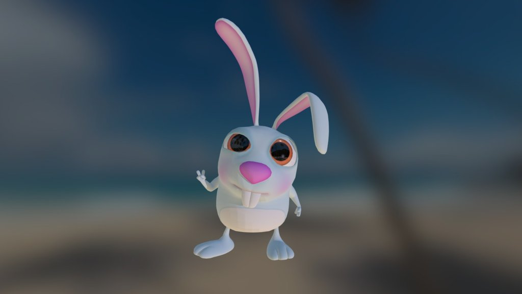 Cartoon style bunny character in cool pose.  TS Download: -link removed- - Cartoon Blue Bunny - 3D model by Denys Almaral (@denysalmaral) 3d model