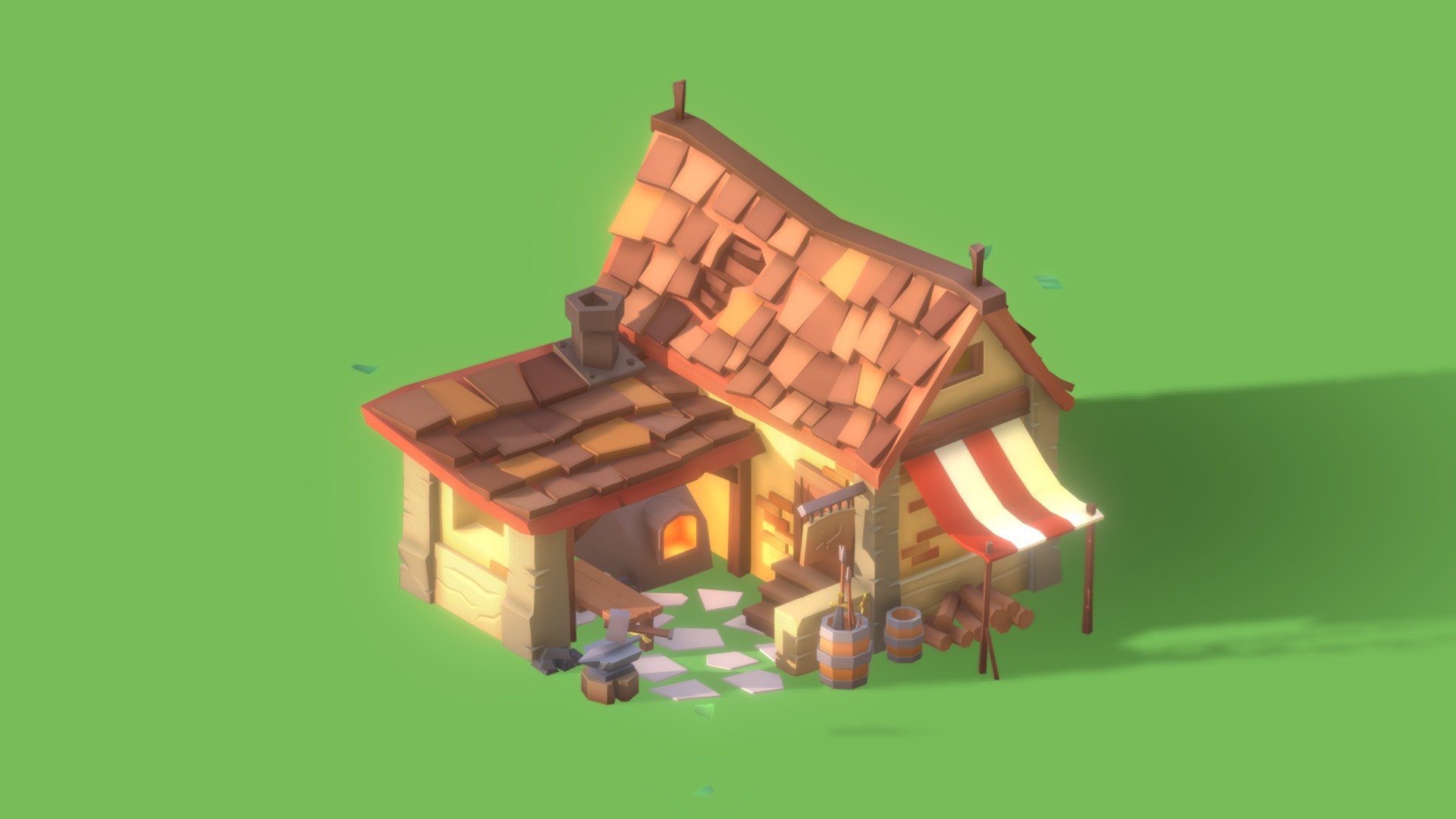 Medieval forge low poly game ready that i make in blender - Medieval forge game ready low poly - Download Free 3D model by Sergi Trojanski (@nathramn) 3d model