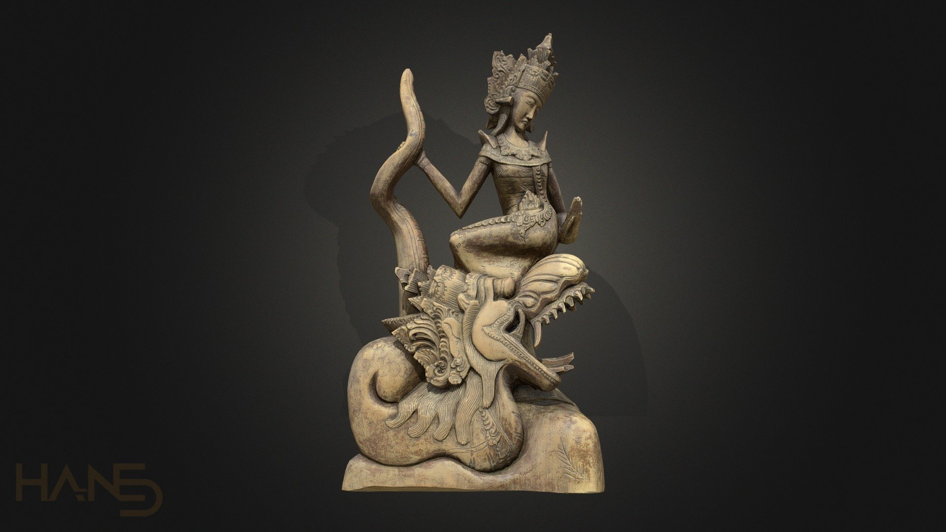 3d scanned statue (Canon 600D, Agisoft, Blender, Substance Painter). This model is lowpoly (only ~40.000 K faces), and can be used in broadcast, advertising, photorealistic (game/architectural) environments etc.

Equipment used: Canon 600D (used around 400 photos),phototent+turntable,dual softbox lighting.

Software used: Agisoft Photoscan, Blender, Substance Painter -and B2M (for the Roughness map), Photoshop.

Mesh/Texture specs:
40K triangles. 
The model uses a Metal/Roughness PBR textureset (Basecolor, Roughness, AO and Normal). A 4K and 2K textureset is added as well as the original 8K Basecolor map.



Follow me on Twitter | 
 Instagram | Artstation


 - Asian Carving Woman and Dragon - Buy Royalty Free 3D model by Casper (@cie) 3d model