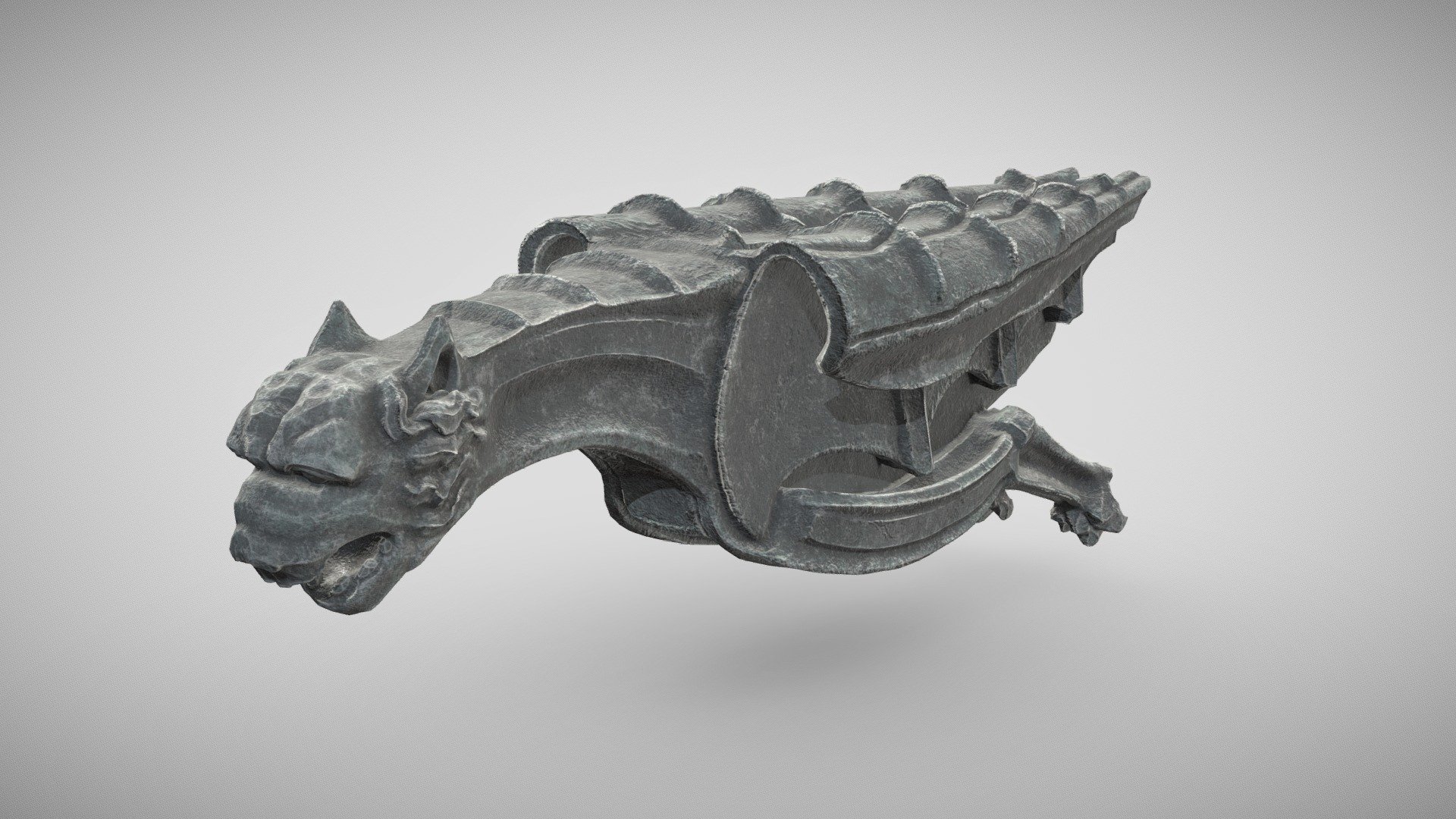 Original design of a gothic-style waterspout gargoyle. Based on real-life references, this model was created using:




ZBrush for initial high-poly sculpting

Blender for retopology and UV unwrapping

Substance 3D Painter for baking and texturing

Technical specs:




Low poly count for use in game engine / VR environments

4K textures (4096 x 4096) in png format
 - Waterspout Gargoyle "Pteropanther" - Buy Royalty Free 3D model by pack&fi (@packetfi) 3d model