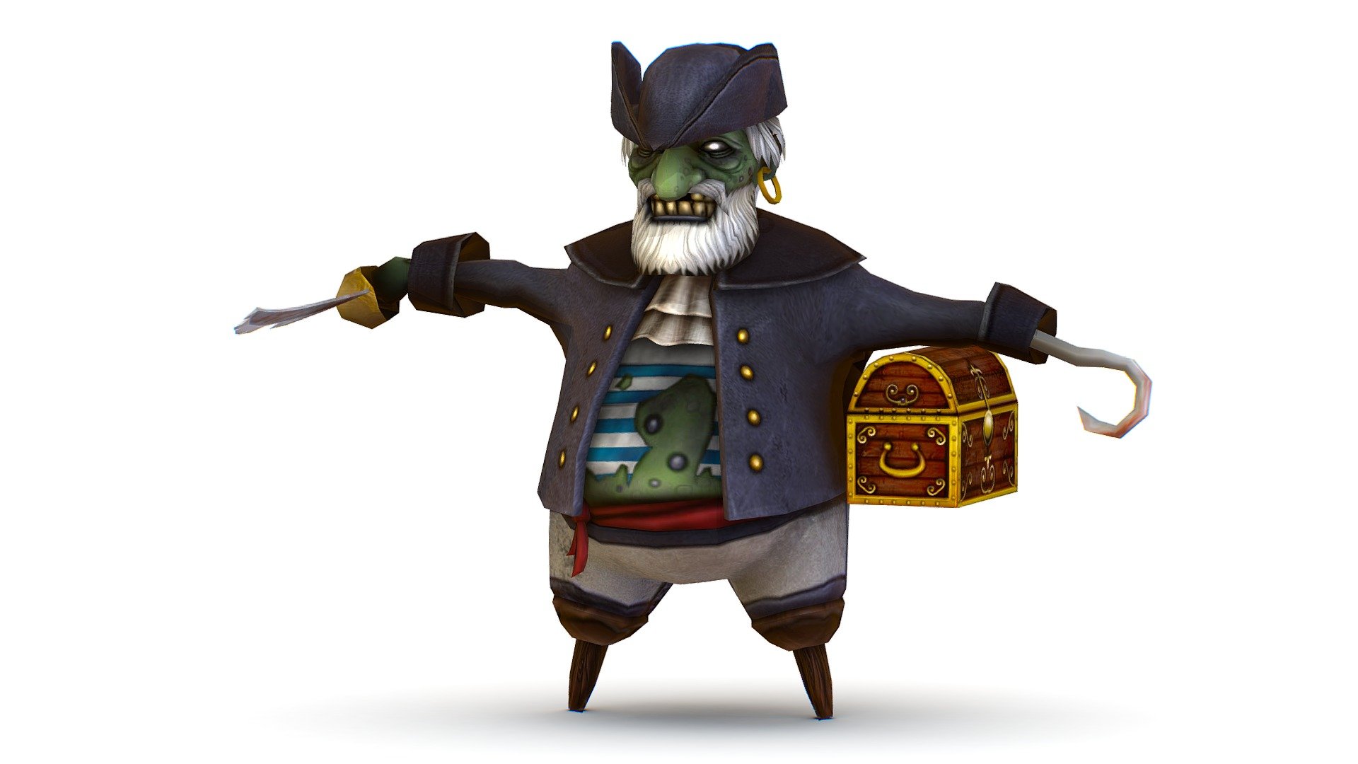 Skined Rigged Low Poly 3d model  - Zombie Bandit Pirate Gangster Low Poly - Maya file included - Skined Zombie Bandit Pirate Gangster Low Poly - Buy Royalty Free 3D model by Oleg Shuldiakov (@olegshuldiakov) 3d model
