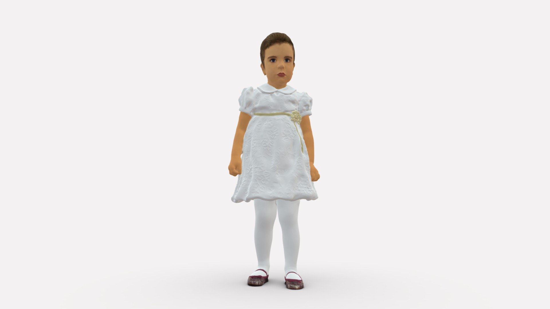 We provide unique 3d scanned models with realistic proportions for closeup and medium-distance views in artworks, paintings and classes. As well as architectural visualization projects.

Main features:




high-end realistic 3d scanned model;

realistic proportions;

highest quality;

low price;

saves you time for more time in landscaping and interiors visualization.

FEATURES 




3d scanned model 

Extremely clean

Edge Loops based

smoothable

symmetrical

professional quality UV map

high level of detail

high resolution textures

real-world scale

system unit: cm

TEXTURES 




Textural Resolution: 4096 x 4096

Color Map

The model is suitable for stereolithography 3d printing 

The model is also ready for fullcolour 3d printing - Little girl in white dress 0435 - Buy Royalty Free 3D model by 3DFarm 3d model