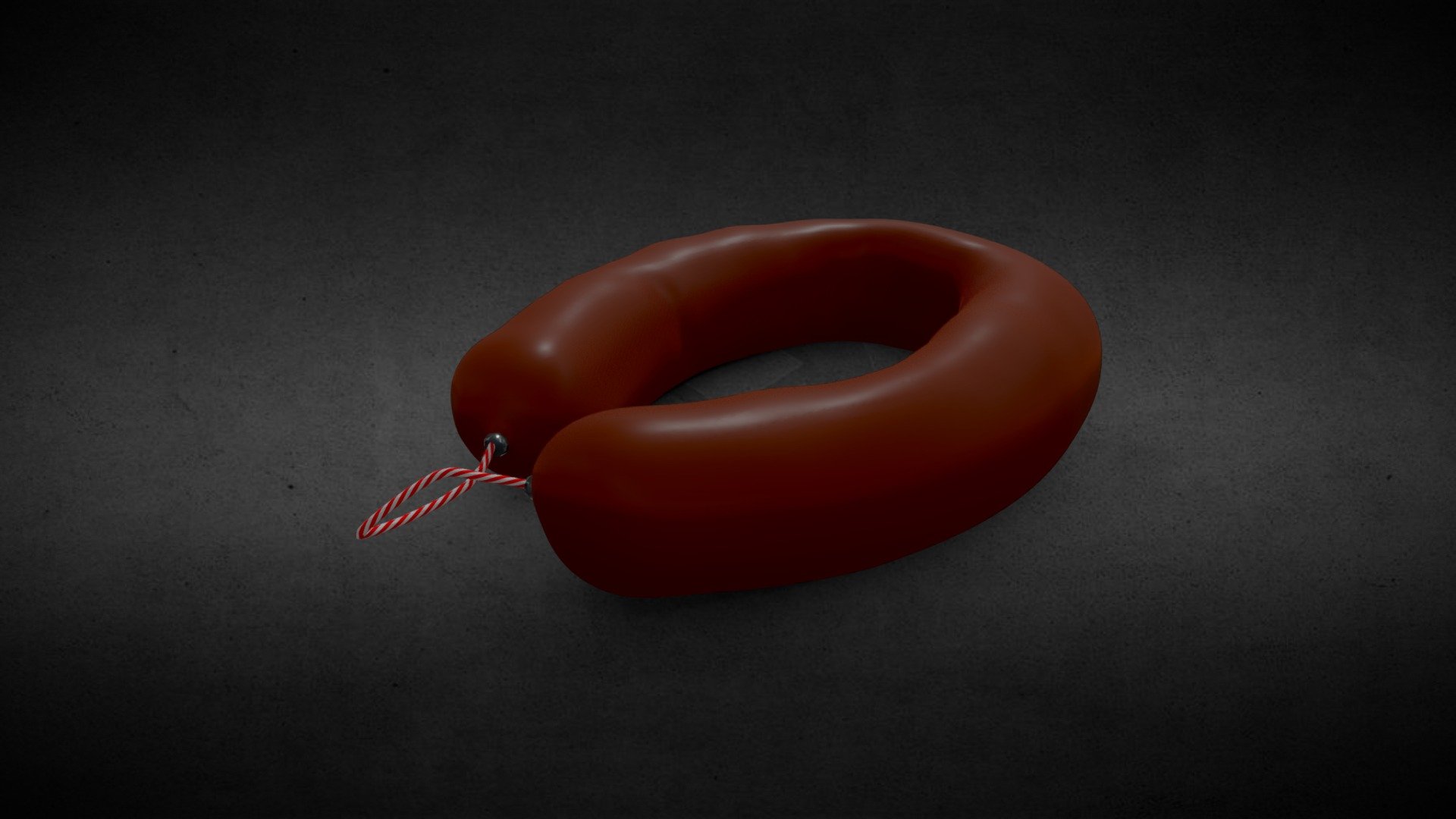 een prachtige HEMA rookworst. met touwtje. geen idee hoe die dingen er precies uitzien dus het is beetje freestyle, maar toch. Voor Scout omdat we wel genoeg scrollers op de Commodore 64 hebben gezien inmiddels! - Rookworst - 3D model by maali 3d model