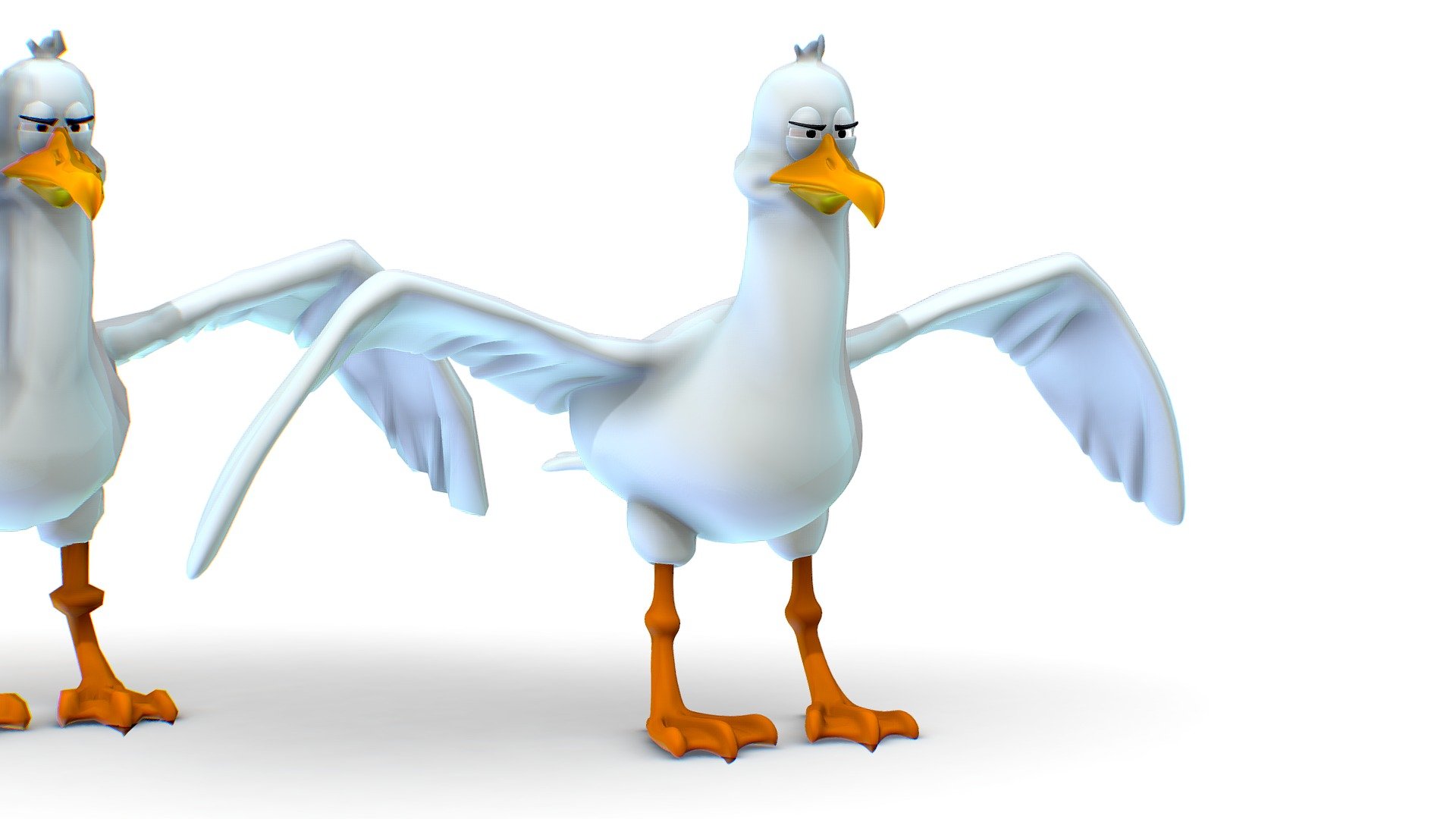 Hi-Poly Subdivision 3D Model SeaGull Cartoon - Maya file encluded - Hi-Poly Subdivision 3D Model SeaGull Cartoon - Buy Royalty Free 3D model by Oleg Shuldiakov (@olegshuldiakov) 3d model