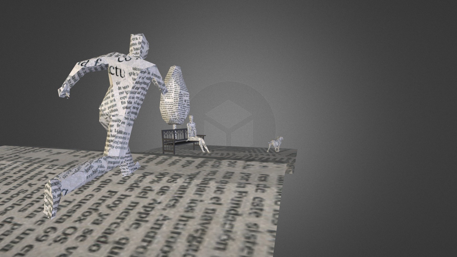 fun little test with LightWave3D and sketchfab auto upload - Paper Run  - 3D model by Mrxyz3D 3d model