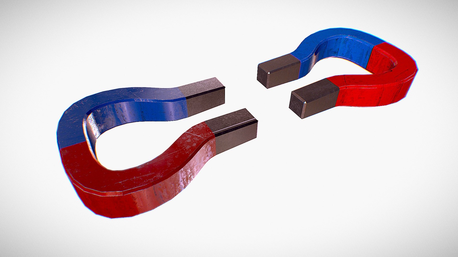 There are two types of electrically charged objects - positive and negative, which are said to contain opposite types of charges. As the fundamental principle of charge interaction suggests, a positively charged object will attract a negatively charged object. Differently charged objects will release a force that will pull them together. In contrast to that,two objects that are similarly charged will repel each other 3d model