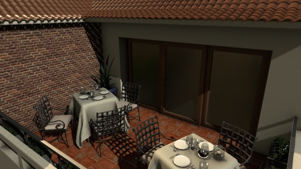 Rooftop Bar Diorama - 3D model by Ellie Apperley (@ellieapperley) 3d model