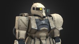 MS-05 Zaku I Sniper mod, mecha, zaku, hoi, substancepainter, substance, lowpoly, animation, robot