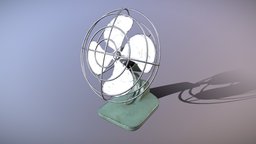 Vintage Fan tabletop, fan, desk, prop, vintage, retro, unreal, ready, furniture, old, unity, game, lowpoly, low, poly