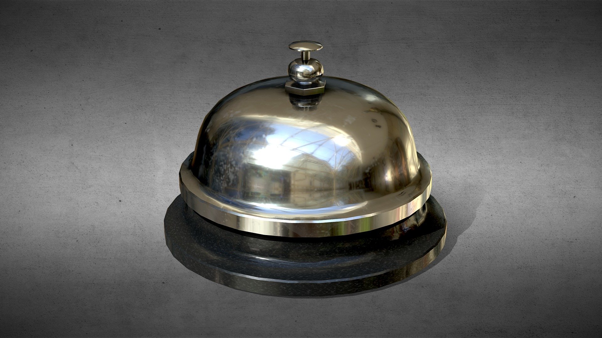 A reception call bell that includes the interior parts. Ding! - Reception Bell - Buy Royalty Free 3D model by SmallpolyArt 3d model