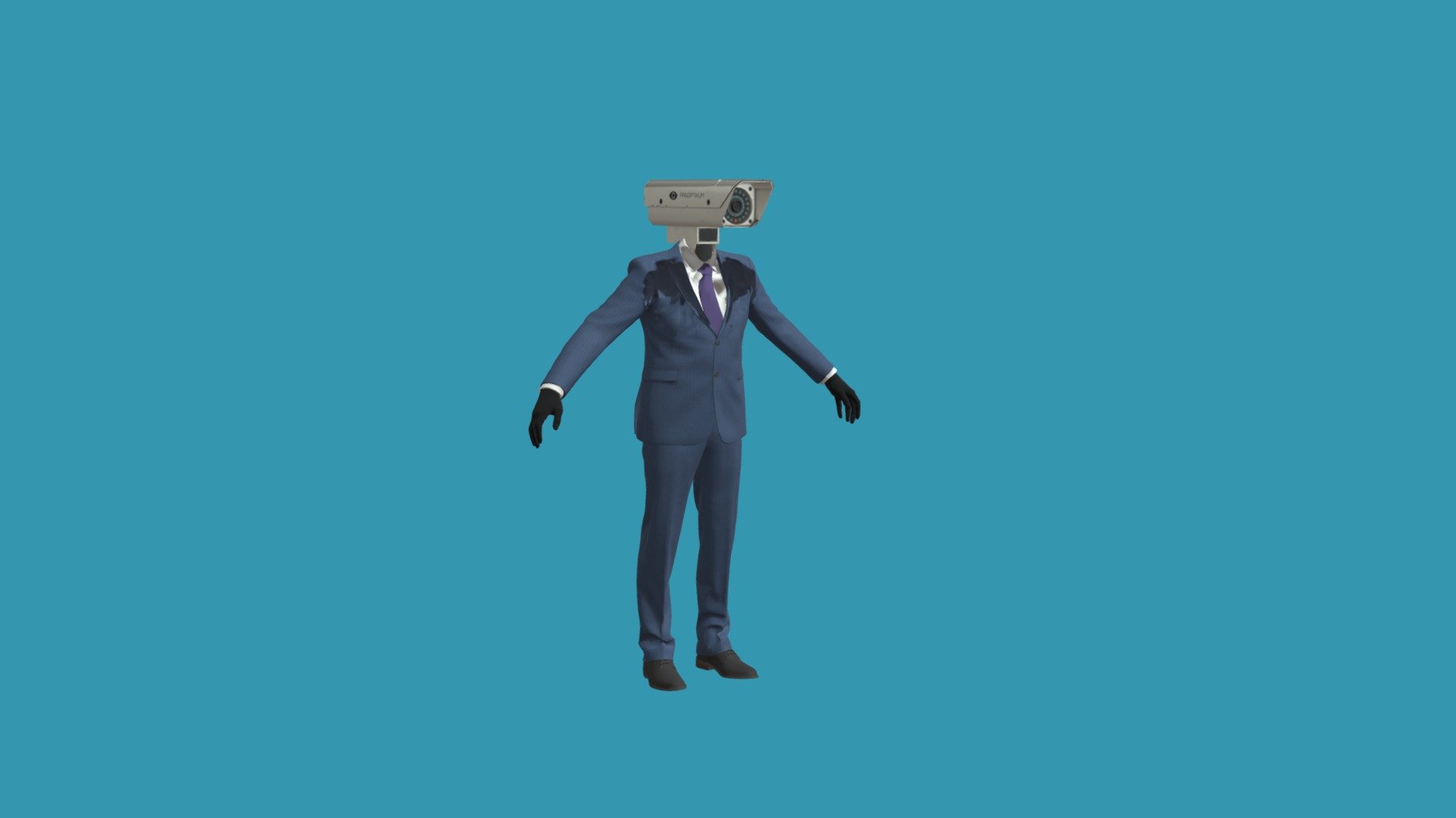 camera man from skibidi toilet meme you can rig it with mixamo and start using it and it's free
don't forget to follow :)
Download link 
Go to cgtrades and you will find the model - Skibidi Toilet (camera Man) - 3D model by Mostafa Ebrahim (@mostafaebrahiem1998) 3d model
