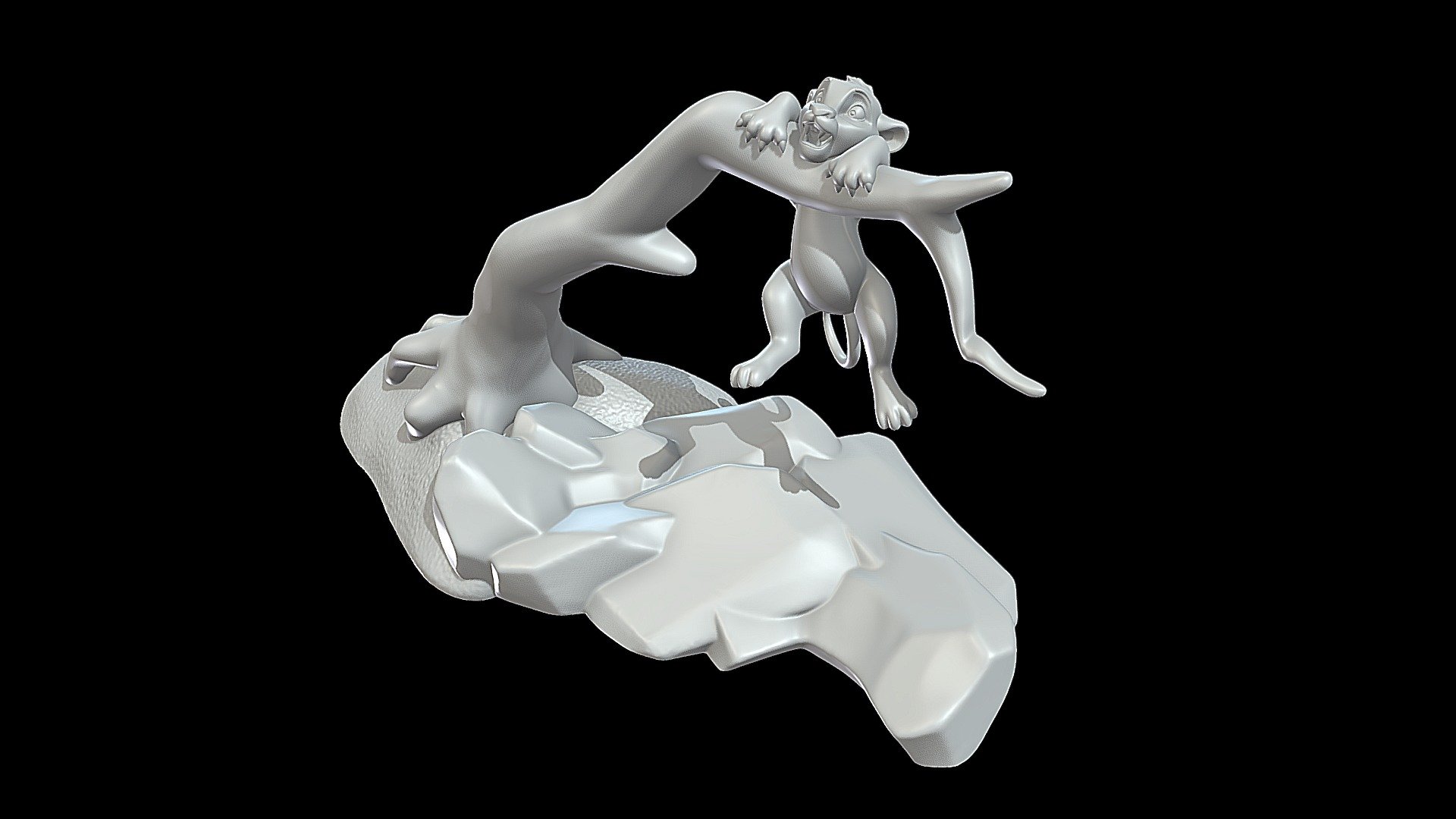 Simba is a male lion. He is the king of Pride Rock who succeeded Scar. He is the son of Mufasa and Sarabi, and the mate of Nala, with whom he has a son, Kion, and a daughter, Kiara 3d model