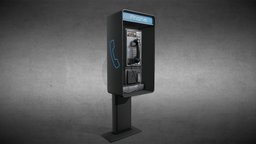 Retro Payphone vintage, retro, electronic, public, phone, telephone, substancepainter, substance, street