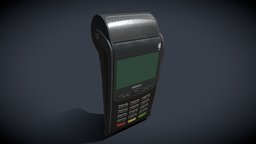 POS terminal credit, bank, pos, cardreader, pbr, lowpoly
