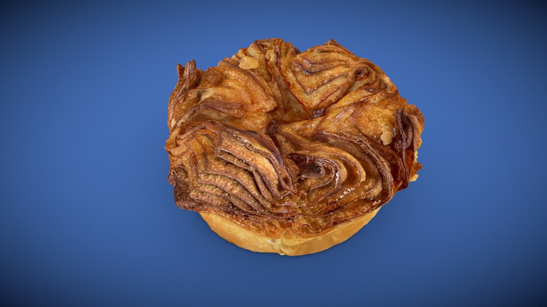 Scanned with Trnio Plus using Photo Import.  I was testing our new Image Masking just released.  For this scan, I simply placed it on a table, and did a combination of moving the phone and the pastry between shots.  I did have some trouble capturing the bottom of the pastry though 3d model